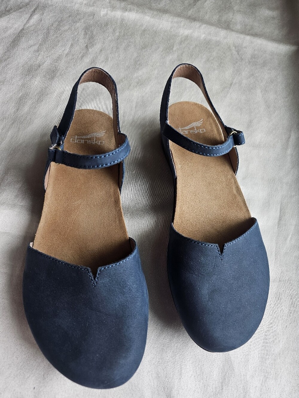 Dansko ROWAN Milled Nubuck Mary Jane Sandals in Navy Sz EU39/US8.5-9 - Picture 11 of 14